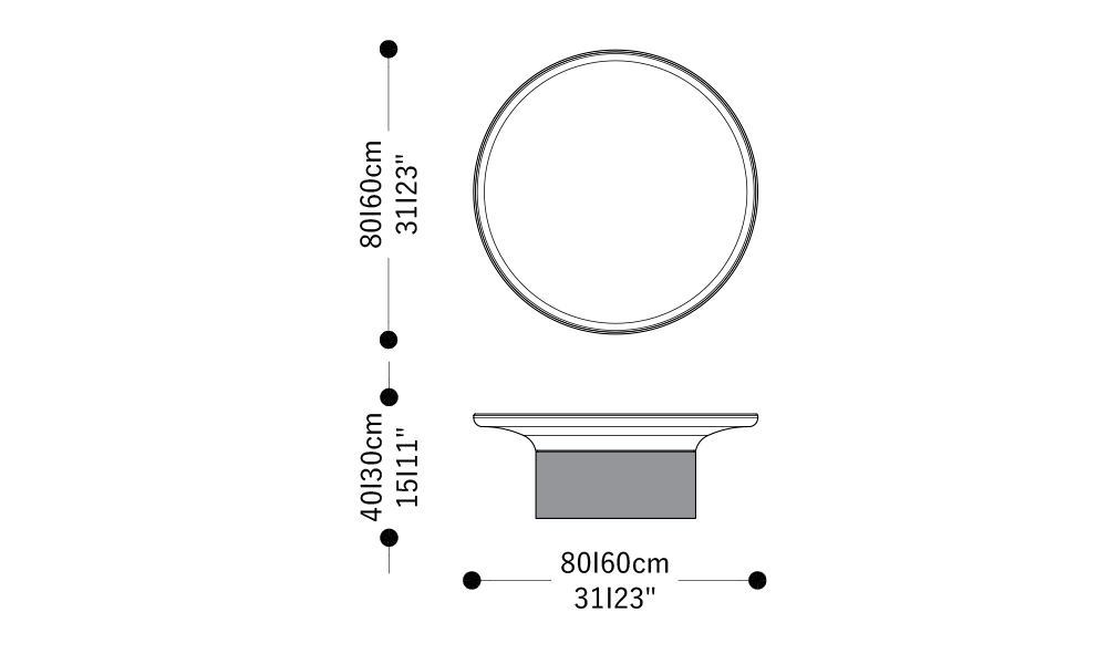 Image of the main dimensions of the product
